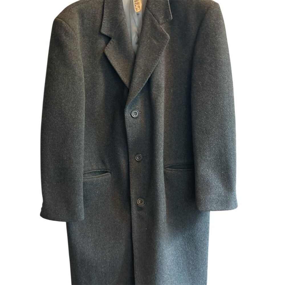 Austin‎ Arnold Men's Charcoal Gray Wool Blend Overcoat L Formal Winter vintage